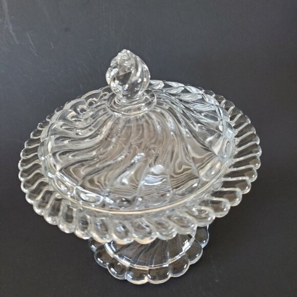 Fostoria Colony Lidded Spiral Candy Dish or Tazza Vintage - Picture 3 of 5